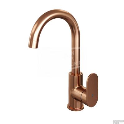 Wastafelmengkraan Brauer Copper Edition Coldstart Opbouw Hoog Gebogen Platte Hendel Geborsteld Koper PVD Wastafelmengkraan Brauer Copper Edition Coldstart Opbouw Hoog Gebogen Platte Hendel Geborsteld Koper PVD