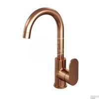Wastafelmengkraan Brauer Copper Edition Coldstart Opbouw Hoog Gebogen Platte Hendel Geborsteld Koper PVD - thumbnail