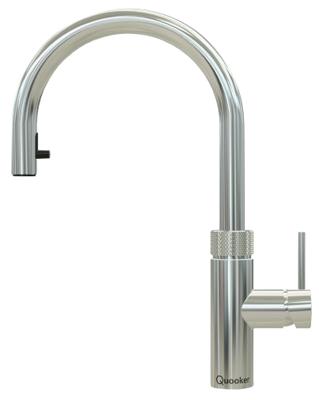 Quooker Flex Round Keukenkraan - Kokend - Warm & Koud Water - Uittrekbare Slang - Kindveilige Dubbeldruk - Chroom