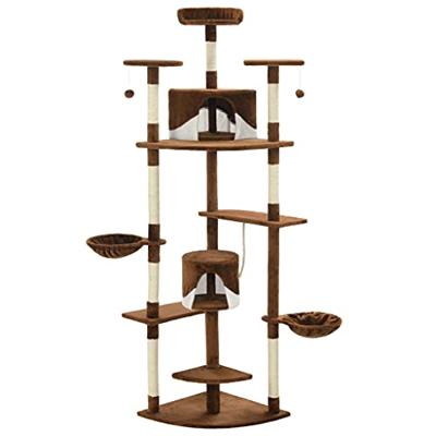 VidaXL Kattenkrabpaal met sisal krabpalen 203 cm bruin en wit