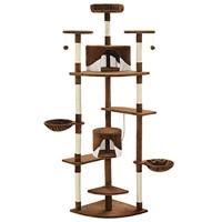VidaXL Kattenkrabpaal met sisal krabpalen 203 cm bruin en wit - thumbnail