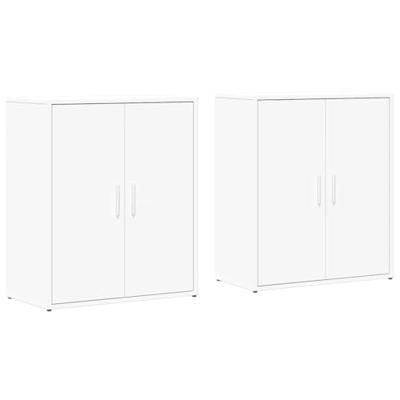 Dressoirs 2 st 60x31x70 cm bewerkt hout wit