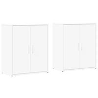 Dressoirs 2 st 60x31x70 cm bewerkt hout wit - thumbnail