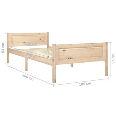 Bedframe massief grenenhout 100x200 cm