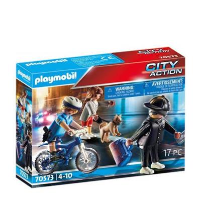 70573 Playmobil Politiefiets: Achtervolging Van De Zakkenroller