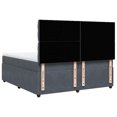 Boxspring met matras fluweel donkergrijs 200x200 cm