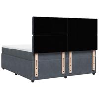 Boxspring met matras fluweel donkergrijs 200x200 cm - thumbnail