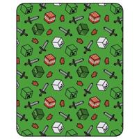 Minecraft Fleece plaid 110 x 140 cm groen - thumbnail