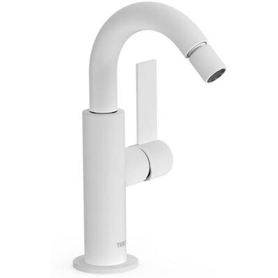 Bidetmengkraan Tres Project Hendel Uitloop Gebogen 16,5 cm Rond Mat Wit Tres