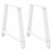 Eettafelpoten 2 st A-vormig 100x(72-73) cm staal wit - thumbnail