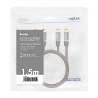 LogiLink CA1203 Cinch Audio Aansluitkabel 1.5 m Zwart Afgeschermd, Kleurcodering - thumbnail