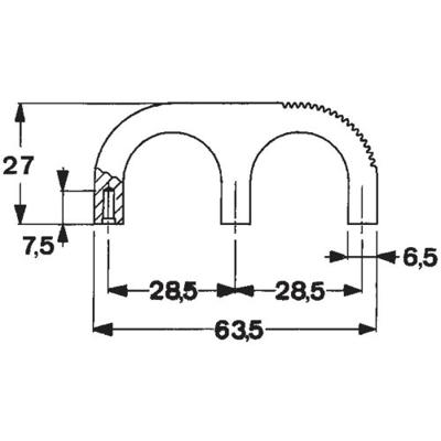 Mentor 3210.1003 Vingergreep Zwart (l x b x h) 35 x 9.5 x 27 mm 1 stuk(s) - thumbnail