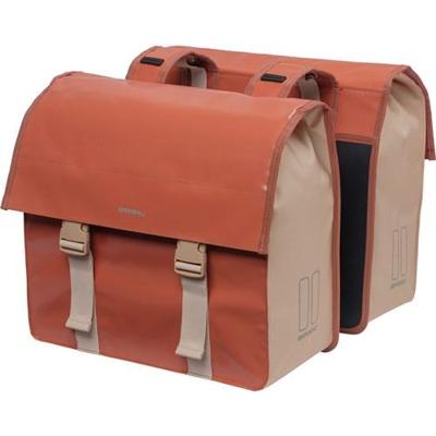 BASIL Dubbele fietstas urban load 48-53 liter 40 x 17 x 46 cm - terra red/rose