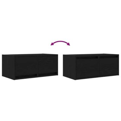 TV-meubel 60x31x25,5 cm spaanplaat zwart eikenkleurig