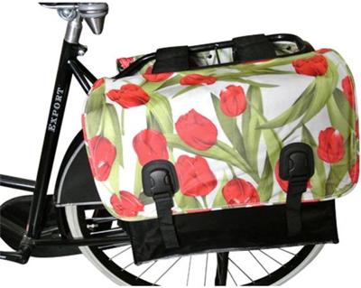 Dubbele Fietstas Classic Tulips Red