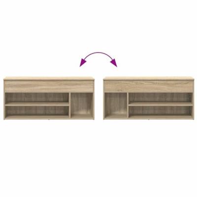 Schoenenbank 102x30,5x45 cm bewerkt hout sonoma eikenkleurig