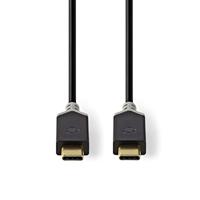 USB-Kabel | USB 3.2 Gen 1 | USB-C Male | USB-C Male | 5 Gbps | Verguld | 2.00 m | Rond | PVC | Zwart - thumbnail