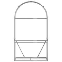Haardhoutopslag 120x45x210 cm gegalvaniseerd staal zilverkleur - thumbnail