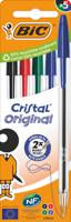 Bic Cristal balpen, medium, blister van 5 stuks: zwart, rood, groen en 2 x blauw - thumbnail