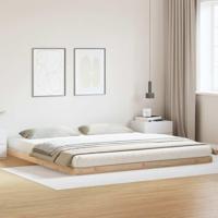 Vloerbedframe massief grenenhout wit 180x210 cm - thumbnail