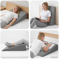 Wedge Kussen Effen Grijs - thumbnail