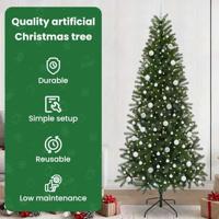 VidaXL Kunstkerstboom met 300 led met standaard groen 240 cm pe en pvc - thumbnail