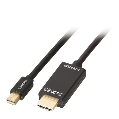 Lindy 36926 HDMI MiniDisplayport Zwart kabeladapter/verloopstukje Lindy 36926 HDMI MiniDisplayport Zwart kabeladapter/verloopstukje