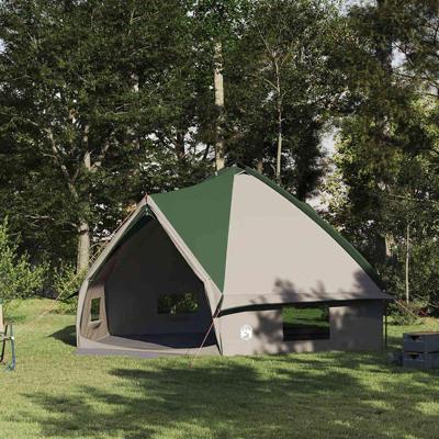 Teepee Tent met dak met opslag Groen en Wit 490 x 410 x 210 cm