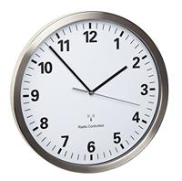 TFA Dostmann 60.3523.02 Wandklok Zendergestuurd 30.5 cm x 43 mm RVS Slepend uurwerk (geluidsloos), Energiebesparingsfunctie - thumbnail