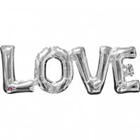 Amscan Folieballon Love 63 X 22 Cm Zilver - thumbnail