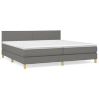 Boxspring met matras stof donkergrijs 200x200 cm - thumbnail