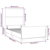Bedframe zonder matras 80x200 cm stof donkerbruin - thumbnail