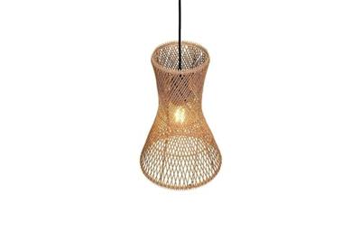 Trio Design hanglampBijou zwart met rotan Ø20cm - R31831026