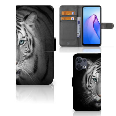 OPPO Reno8 | Telefoonhoesje | Met pasjeshouder | Tijger