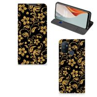 OnePlus Nord N100 Smart Cover Gouden Bloemen - thumbnail