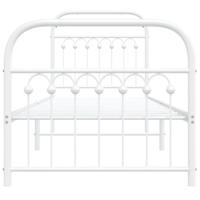 Bedframe met hoofd- en voeteneinde metaal wit 80x200 cm - thumbnail