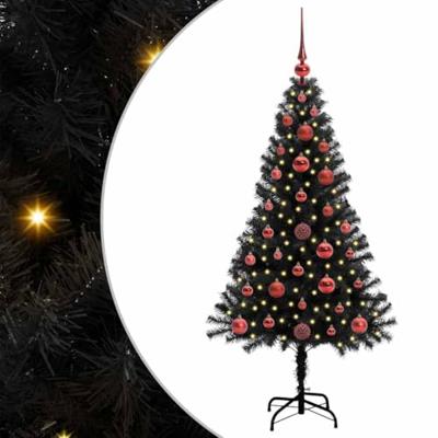 VidaXL Kerstboom met 150 led met standaard zwart 120 cm pvc
