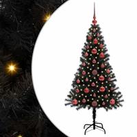 VidaXL Kerstboom met 150 led met standaard zwart 120 cm pvc - thumbnail