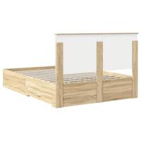 Bedframe met hoofdeinde Sonoma Eiken 140 x 200 cm Bewerkt hout - thumbnail
