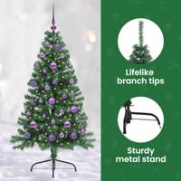 VidaXL Kunstmatig voorverlicht kerstboom met 150 led groen 150 cm pvc - thumbnail
