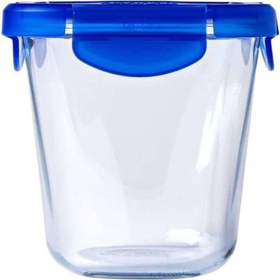 Set van 3 Pasta Box Opbergdozen - PYREX - Cook&Go - Glas - Lekvrij Deksel - 12x12 cm - 0,8 L