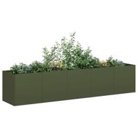 Plantenbak 200x40x40 cm koudgewalst staal olijfgroen - thumbnail