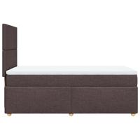 Boxspring met matras stof donkerbruin 140x200 cm - thumbnail