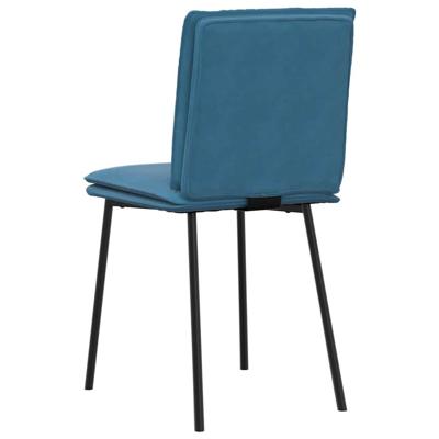 Eetkamerstoelen 4 st fluweel blauw