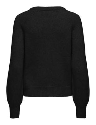 Only Onlemma Life Ls Button Oneck Knt Noos Trui Black