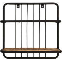 HSM Collection wandplank Linos - naturel/zwart - 50x50x12 cm - Leen Bakker - thumbnail