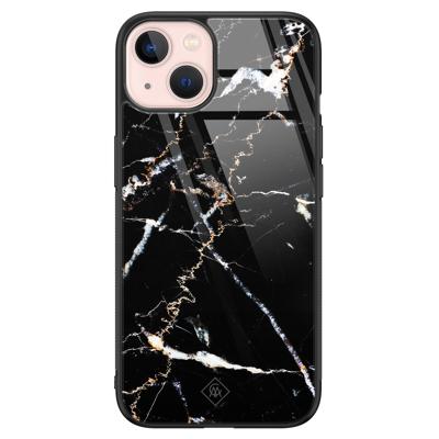 iPhone 13 glazen hardcase - Marmer zwart