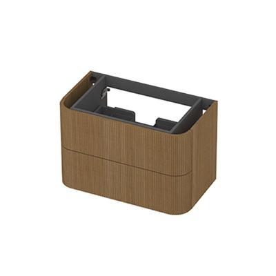 INK - Afgeronde Onderkast Fineer 2 Laden Softclose met Gefreesd Front Tbv Grepen - 800x450x520 Mm - Light Veneer