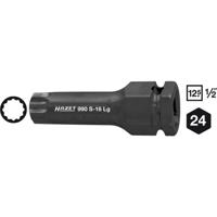 HAZET Krachtdopsleutelbit 990S-18LG · 1/2 inch (12,5 mm) vierkant hol, 24 mm buitenzeskant · Binnenveeltandprofiel XZN · SW M18 - thumbnail