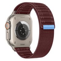By Qubix - Nylon Wave band - Bordeaux - Compatible met Apple Watch 38mm / 40mm / 41mm / 42mm - Compatible Apple watch bandjes - thumbnail
